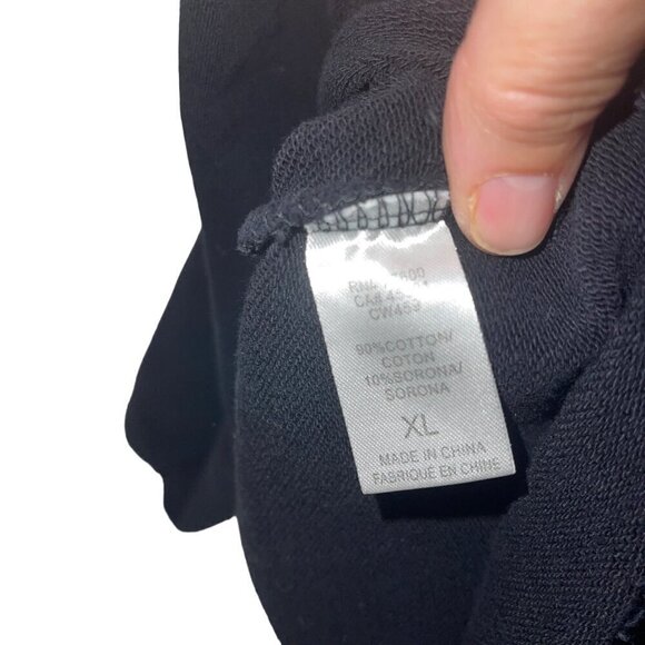 Chaser Womens Sweatshirt Size XL Black Knit Long Sleeve Crew Neck Cotton - Picture 5 of 8